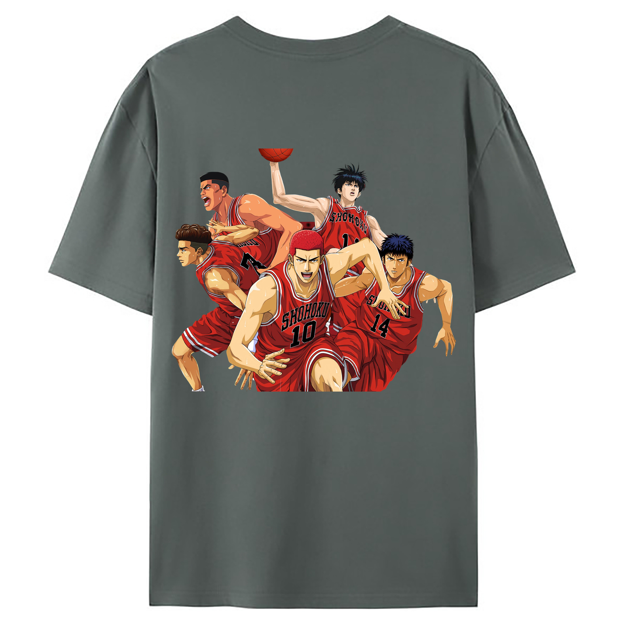 （画像用） SLAM DUNK／スラムダンク 綿100％ メンズ半袖Tシャツ（バックプリント） 通気性